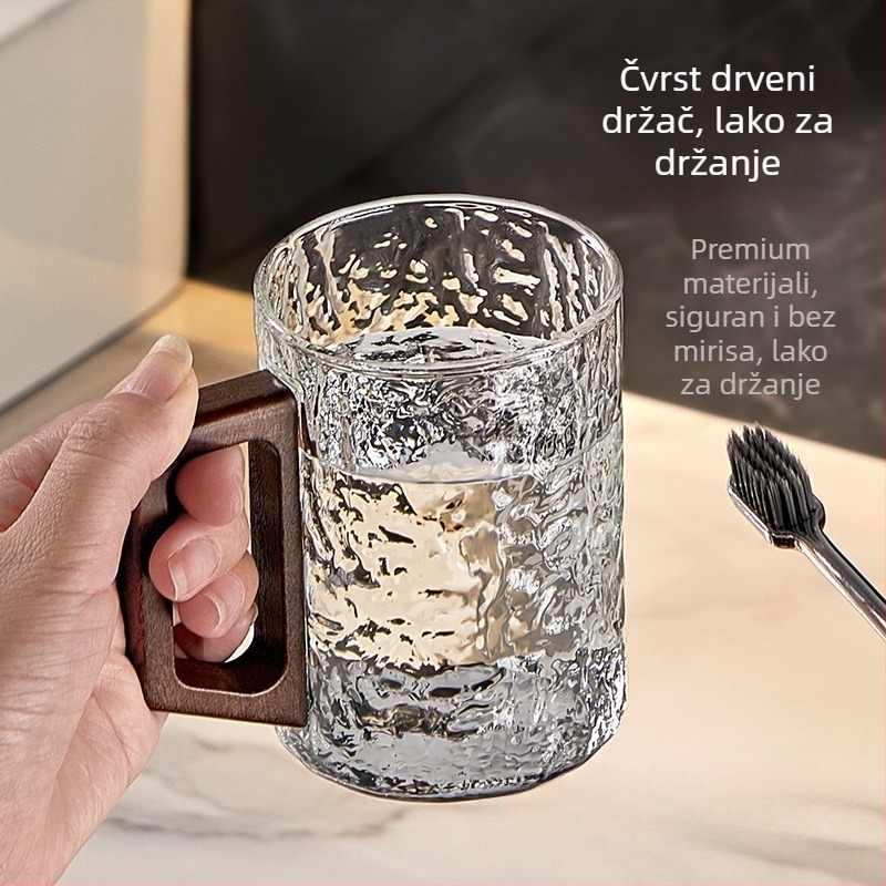 Staklena čašica za ispiranje usta, kućna upotreba, par za dvoje, s držačem, čašica za četkicu i pastu za zube