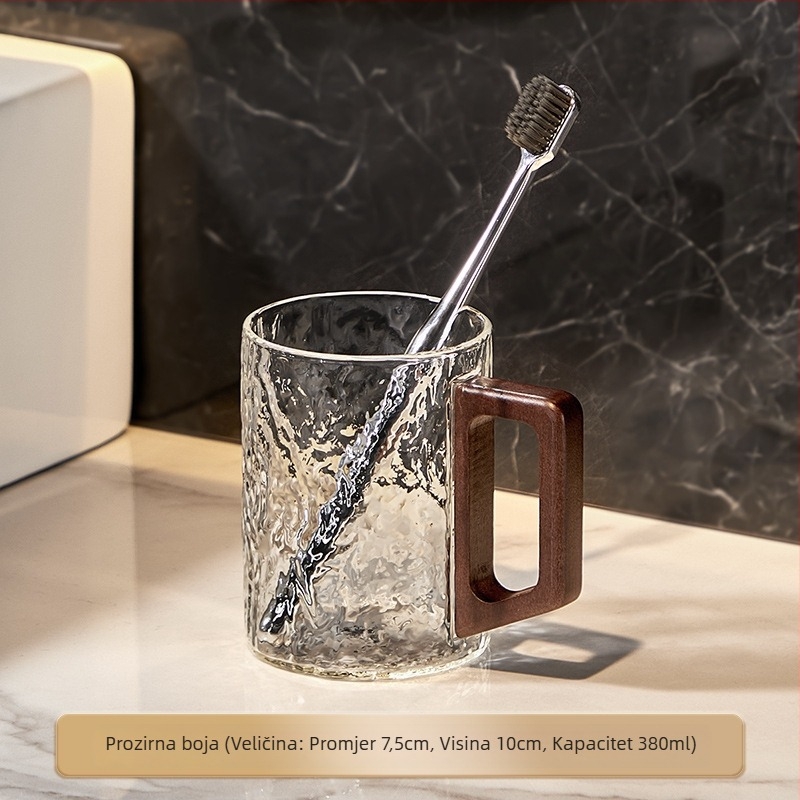 Staklena čašica za ispiranje usta, kućna upotreba, par za dvoje, s držačem, čašica za četkicu i pastu za zube