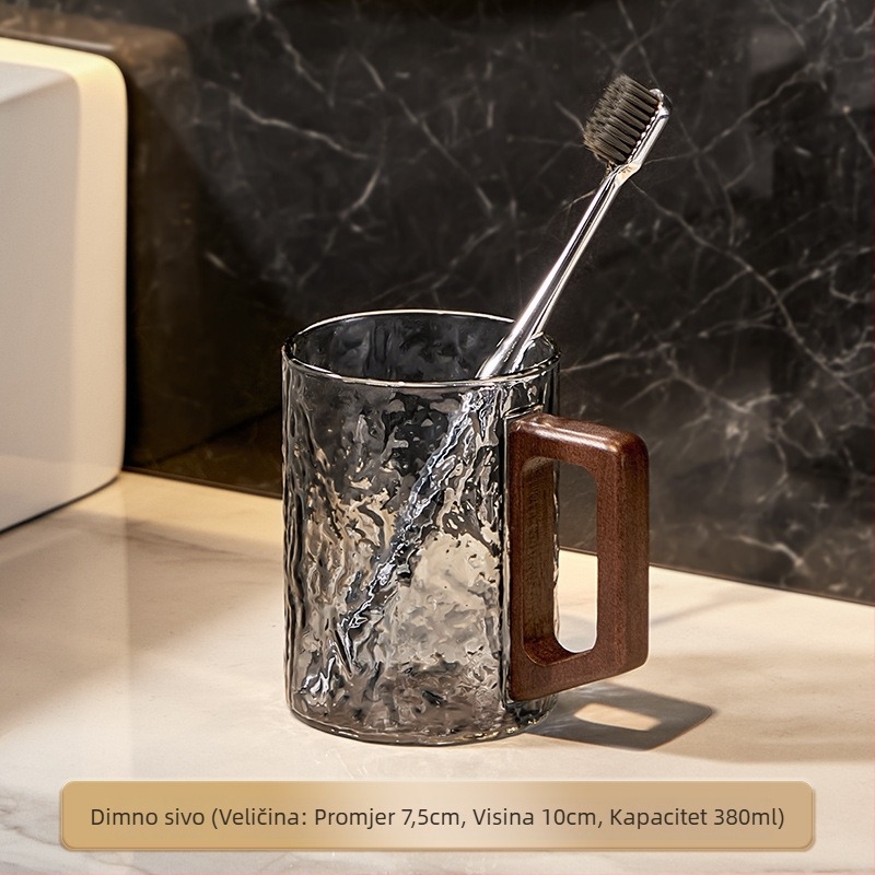 Staklena čašica za ispiranje usta, kućna upotreba, par za dvoje, s držačem, čašica za četkicu i pastu za zube