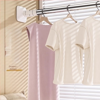 Teleskopska vodilica za sušenje rublja od nehrđajućeg čelika, bez bušenja, za balkon, podesiva, moderni minimalistički stil