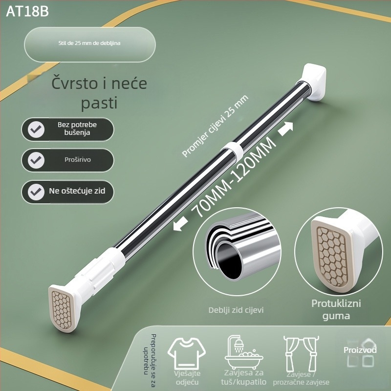 Teleskopska vodilica za sušenje rublja od nehrđajućeg čelika, bez bušenja, za balkon, podesiva, moderni minimalistički stil