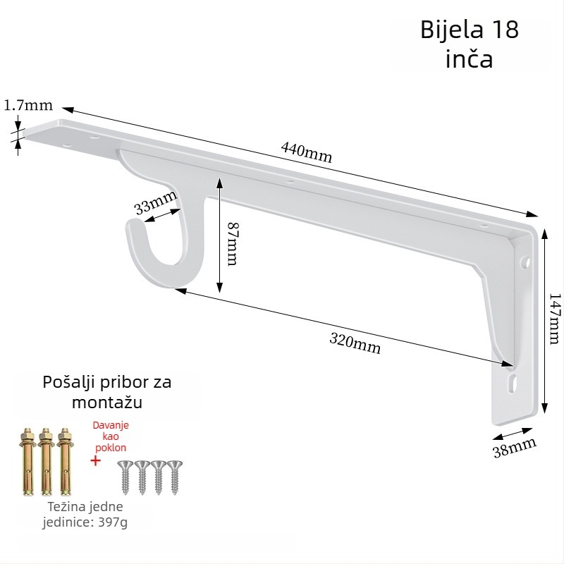 Karbonsko čelični trokutasti nosač za unutarnji ormar – model zjc107, moderni minimalistički stil