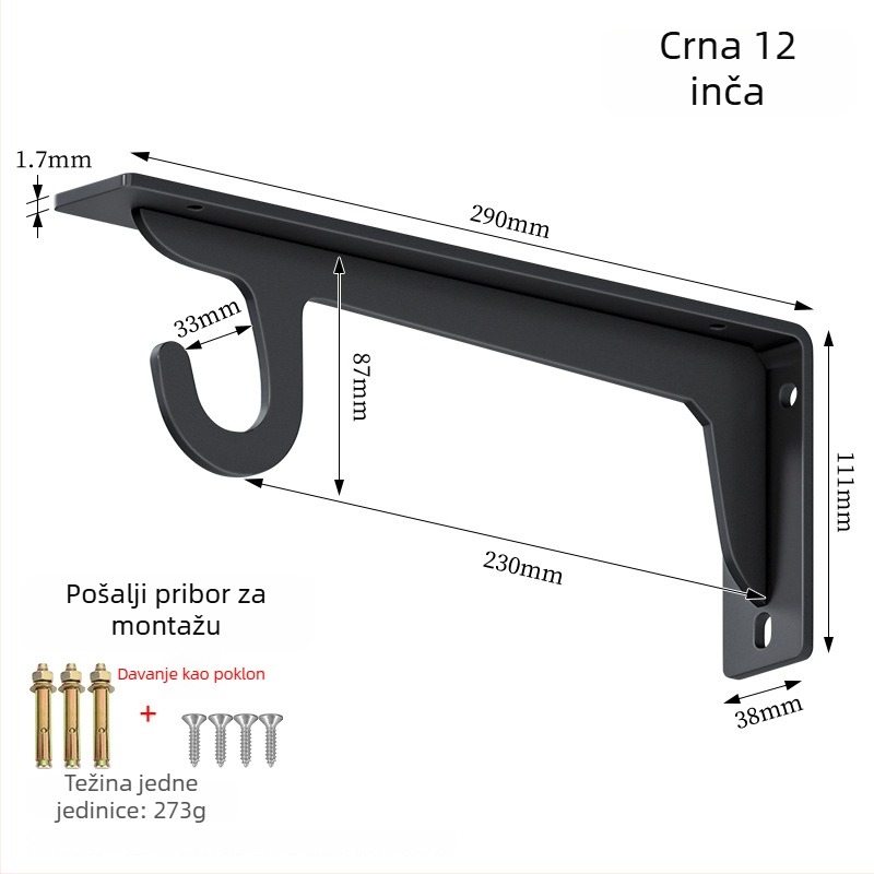 Karbonsko čelični trokutasti nosač za unutarnji ormar – model zjc107, moderni minimalistički stil