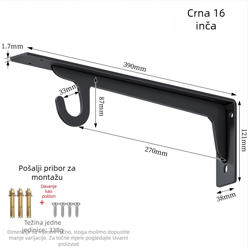 Karbonsko čelični trokutasti nosač za unutarnji ormar – model zjc107, moderni minimalistički stil