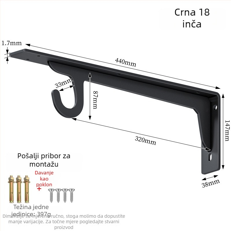 Karbonsko čelični trokutasti nosač za unutarnji ormar – model zjc107, moderni minimalistički stil
