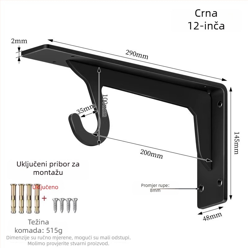 Karbonsko čelični trokutasti nosač za unutarnji ormar – model zjc107, moderni minimalistički stil