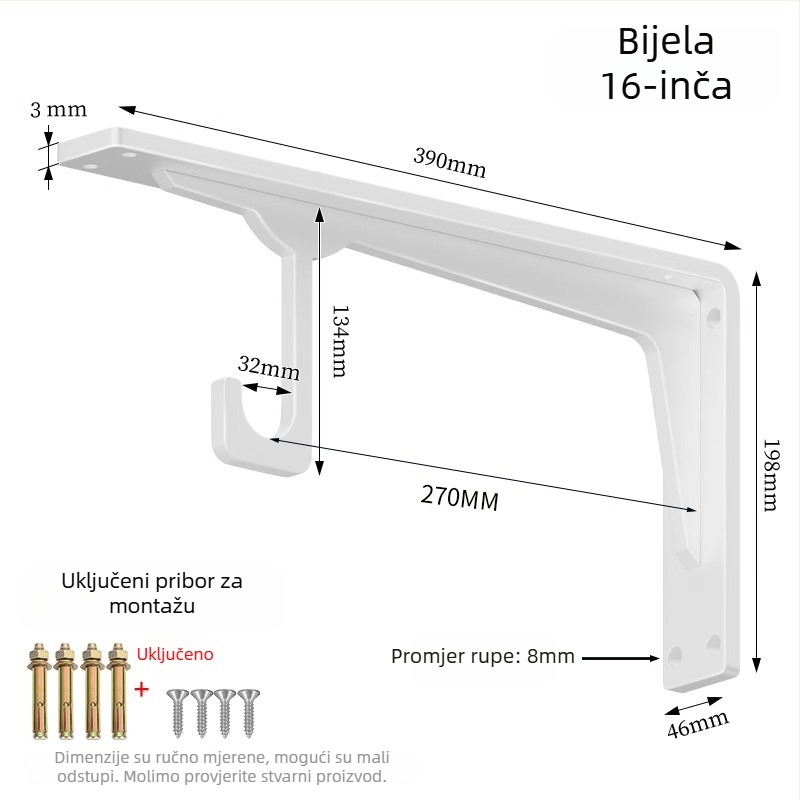 Karbonsko čelični trokutasti nosač za unutarnji ormar – model zjc107, moderni minimalistički stil