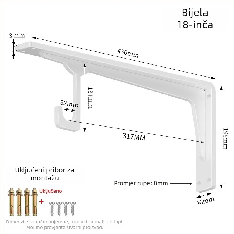 Karbonsko čelični trokutasti nosač za unutarnji ormar – model zjc107, moderni minimalistički stil