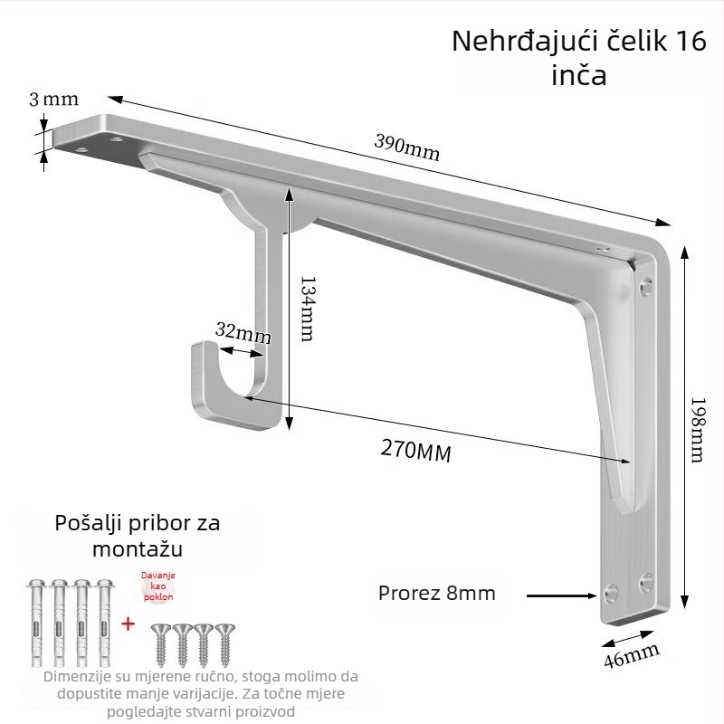 Karbonsko čelični trokutasti nosač za unutarnji ormar – model zjc107, moderni minimalistički stil