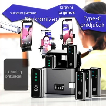 S12 Clip-on mikrofon za live streaming – Apple/Android kompatibilan, omnidirekcionalan, žični, 20Hz-20kHz, SNR ≥70 dB, ugrađena baterija 6–8 h