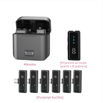 S12 Clip-on mikrofon za live streaming – Apple/Android kompatibilan, omnidirekcionalan, žični, 20Hz-20kHz, SNR ≥70 dB, ugrađena baterija 6–8 h