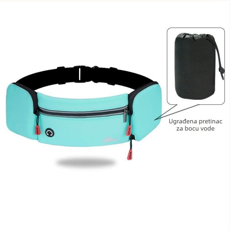 Sportska torbica oko pojasa za muškarce, antibakterijski najlon, PU podstava, pogodno za trčanje