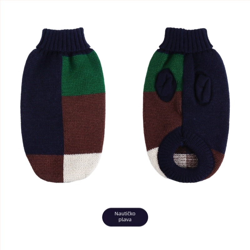 Abundant vuneni pleteni kardigan za kućne ljubimce - unisex, opuštenog stila, za pse i mačke