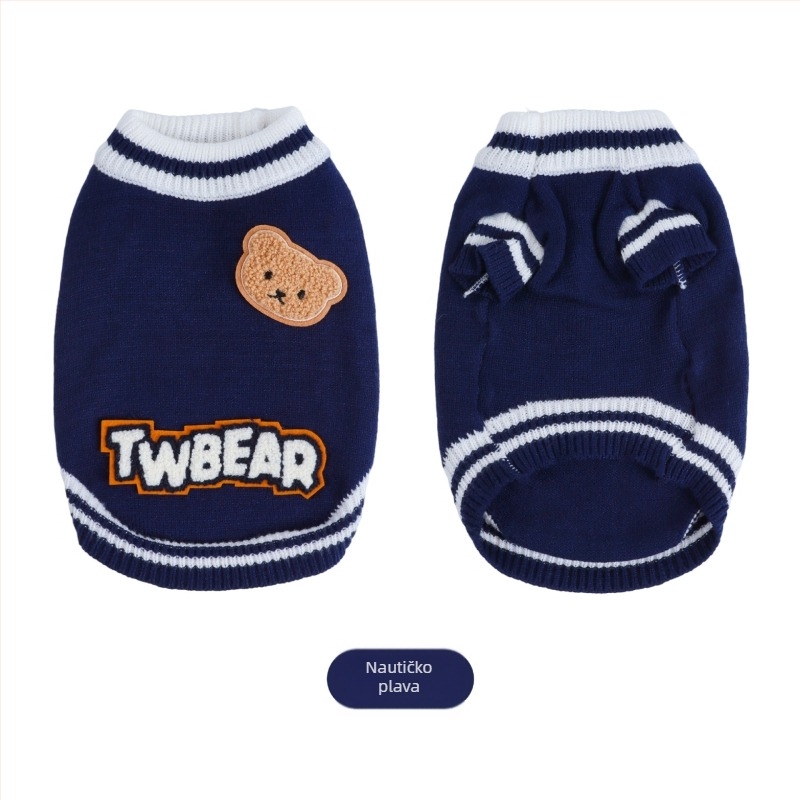 Abundant vuneni pleteni kardigan za kućne ljubimce - unisex, opuštenog stila, za pse i mačke