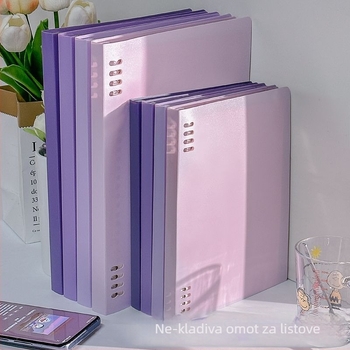 Bilježnica s prstenastim povezom, PVC papir, 75 g papir, 1–50 stranica, jednostavan dizajn
