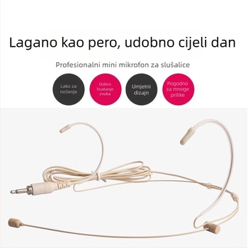 Slušalica s mikrofonom za glavu u boji kože, žični mikrofon za mobilne uređaje