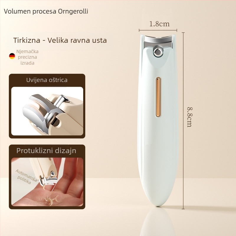 Set kliješta za nokte za manikuru s dizajnom protiv prskanja, ravnim otvorom i nagnutim otvorom, izrađeno od plastike i karbonske čelika