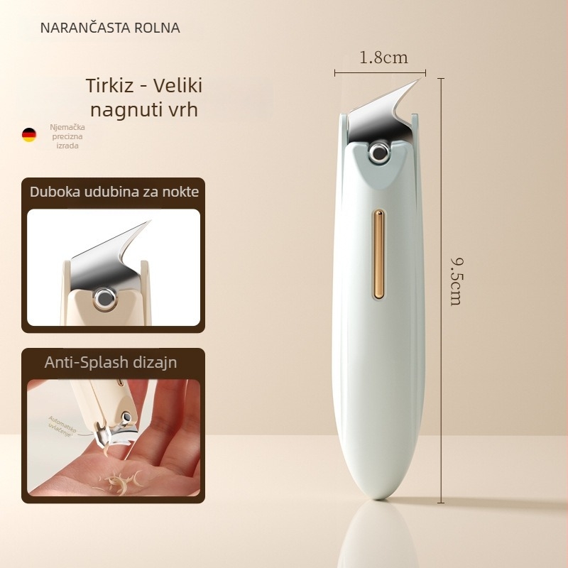 Set kliješta za nokte za manikuru s dizajnom protiv prskanja, ravnim otvorom i nagnutim otvorom, izrađeno od plastike i karbonske čelika