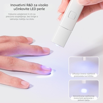 Pinchuang M105 ručna lampa za nokte – mala prijenosna lampica s fokusom za brzo sušenje gel lakova