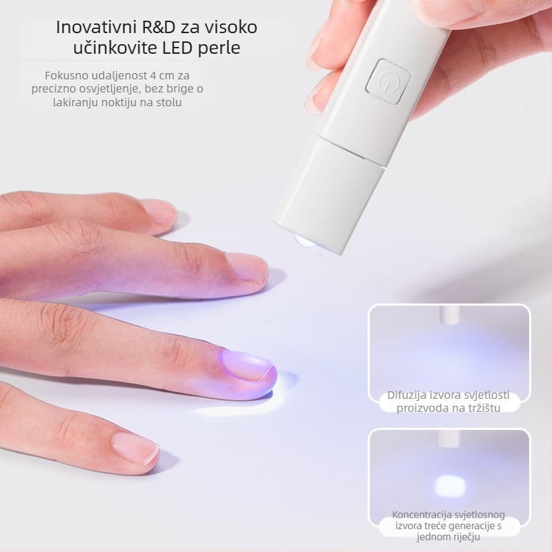 Pinchuang M105 ručna lampa za nokte – mala prijenosna lampica s fokusom za brzo sušenje gel lakova