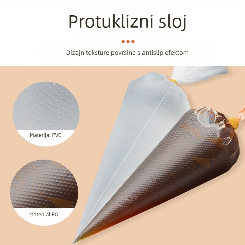 Jednokratna vrećica za ukrašavanje pečenja - PVE materijal; pogodno za ukrašavanje torti kremom i druge dekoracije; moderni jednostavan stil; licencirana privatna oznaka