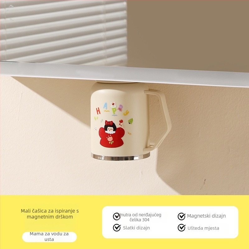 Magnetska čašica za ispiranje od 304 nehrđajućeg čelika sa podmontiranim ogledalom ormarićem i organizatorom za četkice i pastu za zube