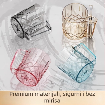 Set čašica za četkanje zubi i ispiranje usta, 2025 dizajn, antibakterijski i protiv plijesni, plastični, za obitelj od troje