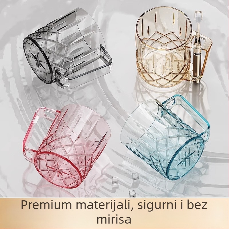 Set čašica za četkanje zubi i ispiranje usta, 2025 dizajn, antibakterijski i protiv plijesni, plastični, za obitelj od troje