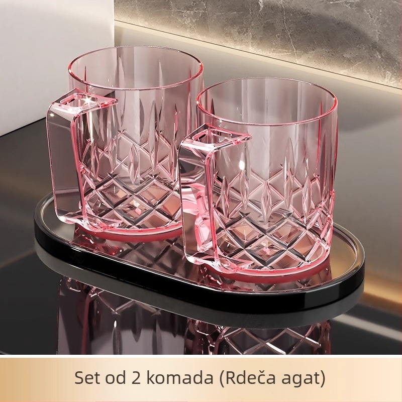 Set čašica za četkanje zubi i ispiranje usta, 2025 dizajn, antibakterijski i protiv plijesni, plastični, za obitelj od troje