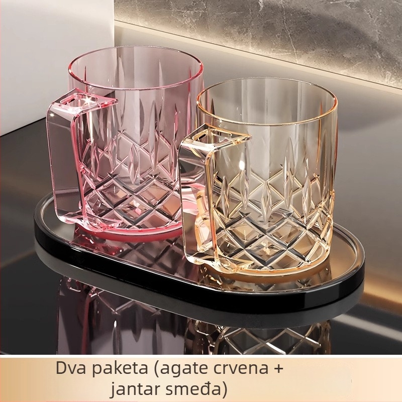 Set čašica za četkanje zubi i ispiranje usta, 2025 dizajn, antibakterijski i protiv plijesni, plastični, za obitelj od troje