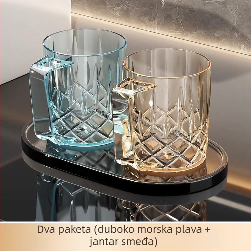 Set čašica za četkanje zubi i ispiranje usta, 2025 dizajn, antibakterijski i protiv plijesni, plastični, za obitelj od troje