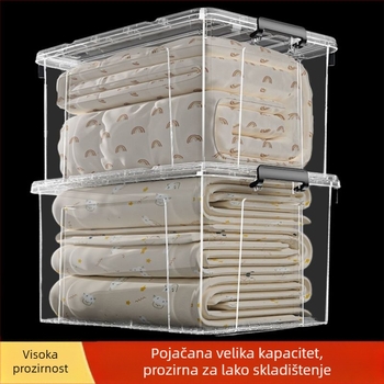 Prozirni plastični spremnik za pohranu od polipropilena za odjeću, bez poklopca, vodootporan, kapacitet 0–5 L