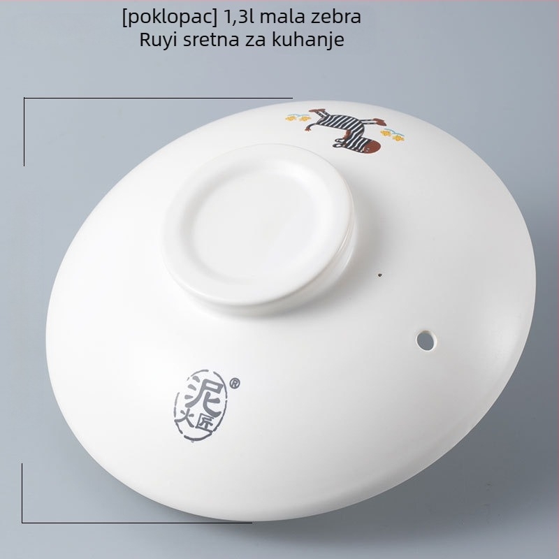 Keramički emajlirani poklop za posude 2,1–3 L, kompatibilan s univerzalnim štednjakom, non-stick površina, pogodan za juhe i glinene lonce