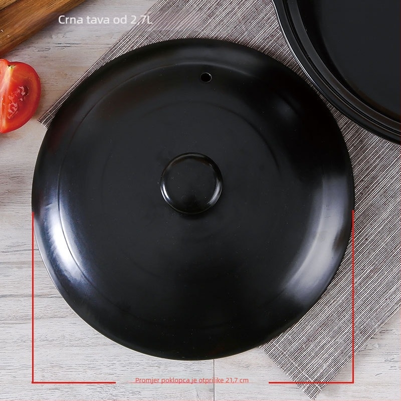 Keramički emajlirani poklop za posude 2,1–3 L, kompatibilan s univerzalnim štednjakom, non-stick površina, pogodan za juhe i glinene lonce