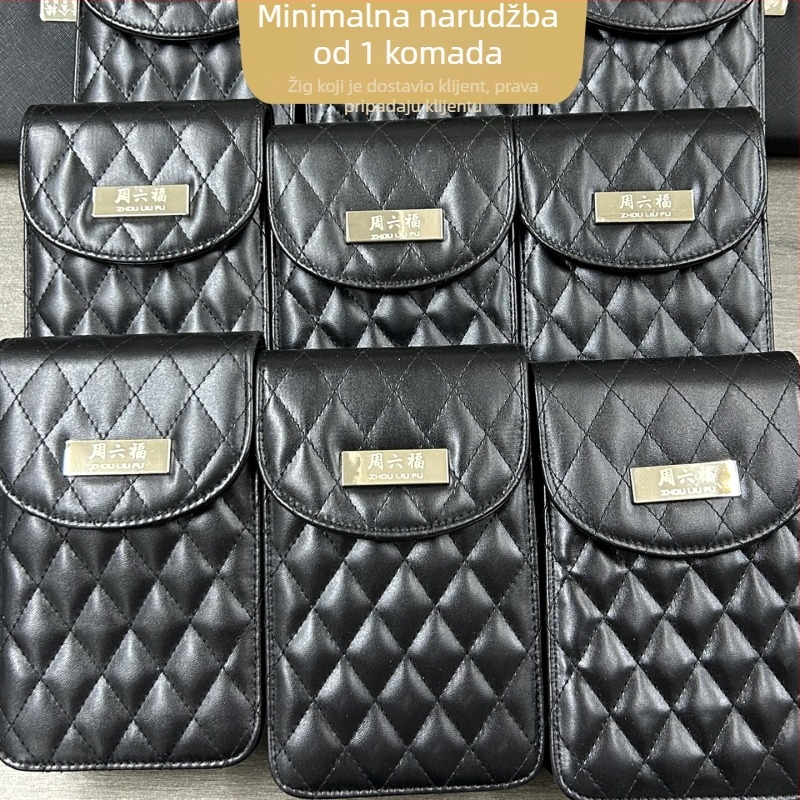 Krosbody torba za rame s lancem, kvilti uzorak, PU materijal, zatvaranje na zip, laminirani unutarnji džep