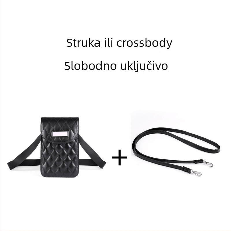 Krosbody torba za rame s lancem, kvilti uzorak, PU materijal, zatvaranje na zip, laminirani unutarnji džep
