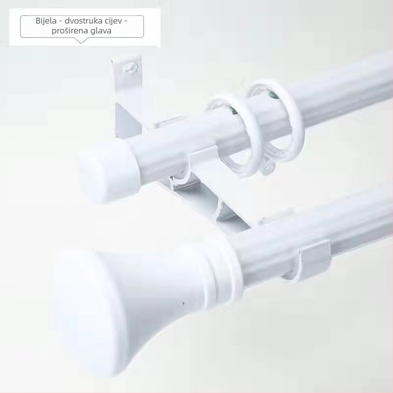 Držač zavjese šipke s debelim dizajnom za Nordic-Roman šipku | Materijal: cinkova legura | Moderni minimalistički stil | Kompatibilan s jednostrukom ili dvostrukom šipkom | Bočni gornji montažni nosač