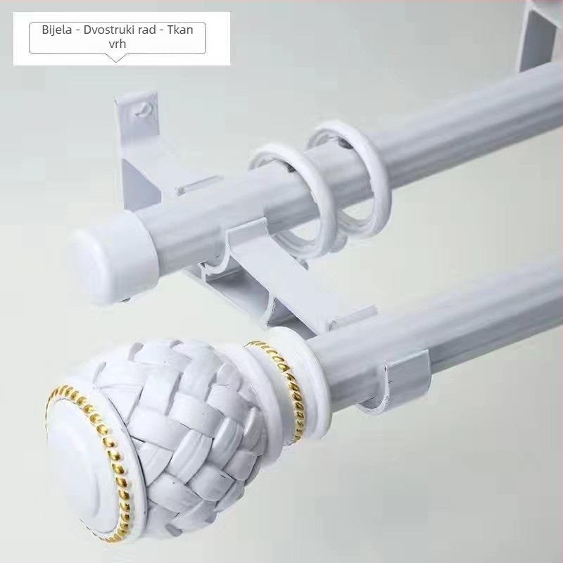 Držač zavjese šipke s debelim dizajnom za Nordic-Roman šipku | Materijal: cinkova legura | Moderni minimalistički stil | Kompatibilan s jednostrukom ili dvostrukom šipkom | Bočni gornji montažni nosač