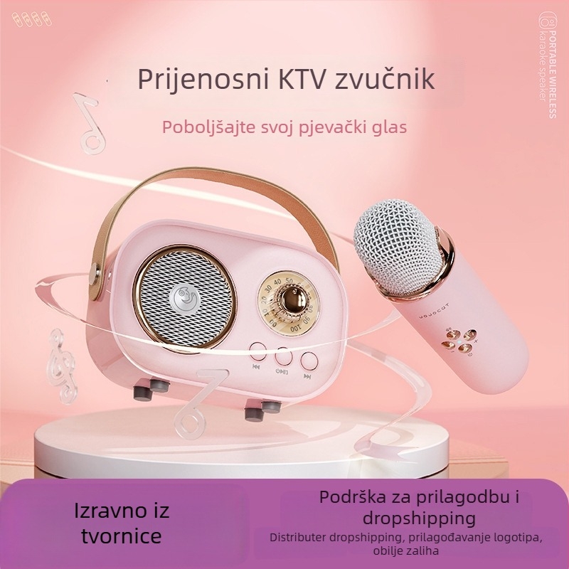 C20Plus Mikrofonski Bluetooth zvučnik za karaoke – Ugrađena baterija 1000–1200mAh, Bluetooth 5.1, 8W, raspon frekvencija 100Hz–20kHz, doseg 10m