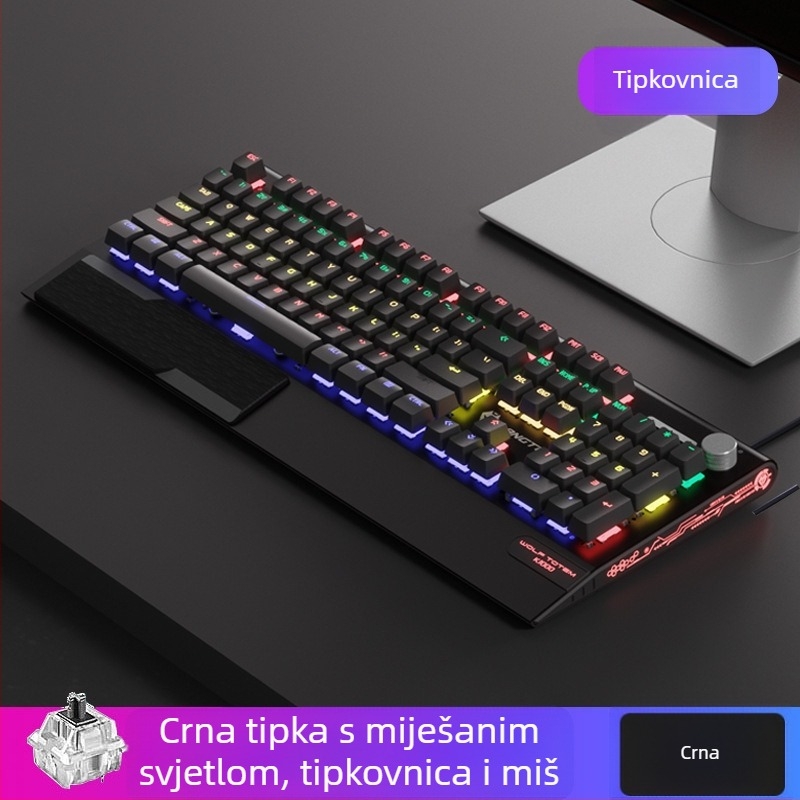 K1000 mehanička tipkovnica, 104 tipke, žičana veza, RGB pozadinsko osvjetljenje, metalno kućište, 1,5 m kabel.
