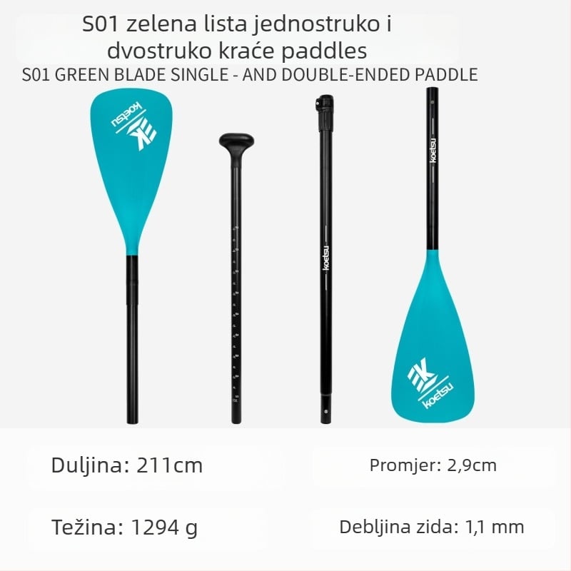 Koetsu napuhljivi SUP daska s kajakom veslom — karbonska vlakna + staklena vlakna, univerzalna uporaba, surf daska
