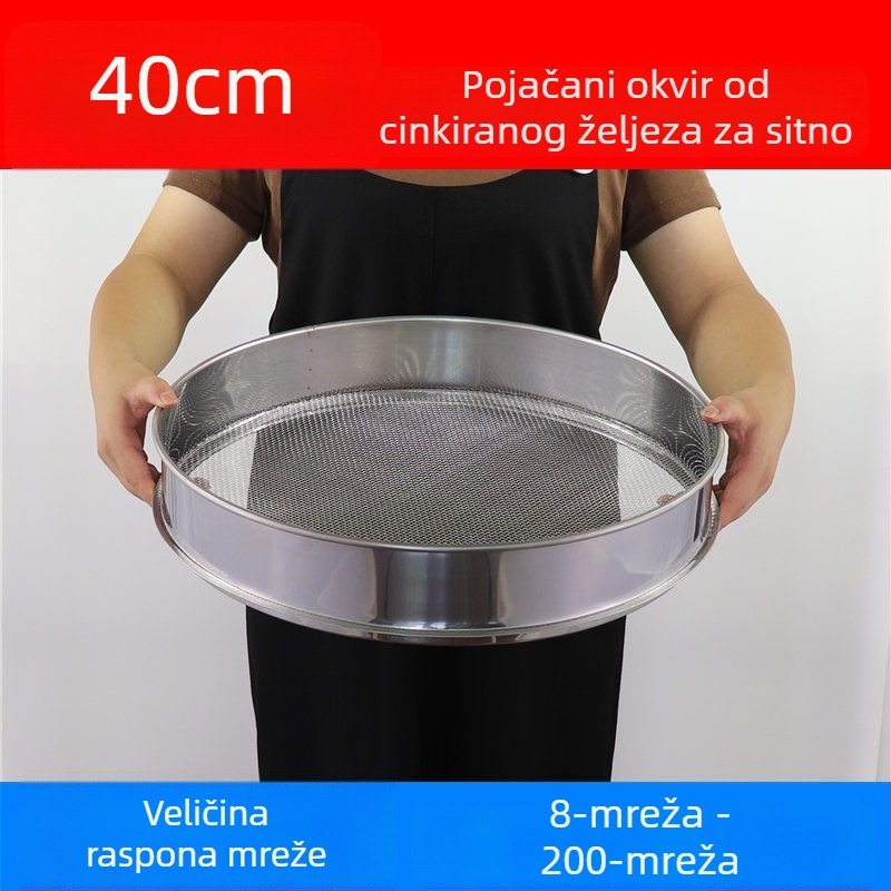 Sitko za brašno od 304 nehrđajućeg čelika s finom mrežom – za brašno, rižu, sezam i sojino mlijeko