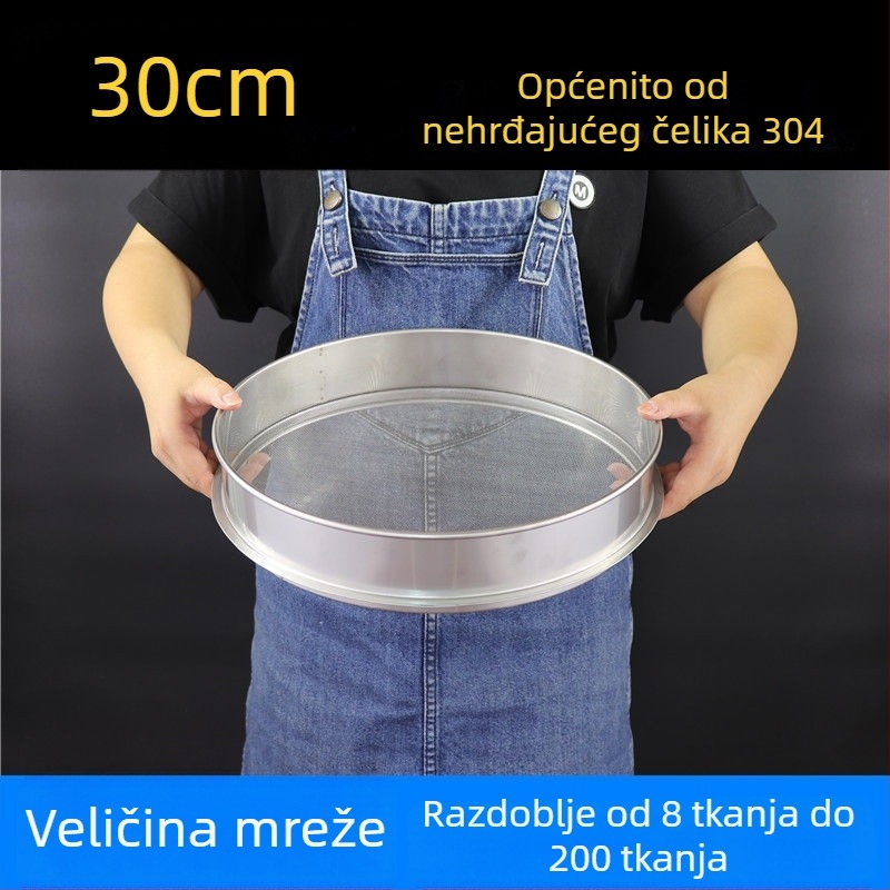 Sitko za brašno od 304 nehrđajućeg čelika s finom mrežom – za brašno, rižu, sezam i sojino mlijeko
