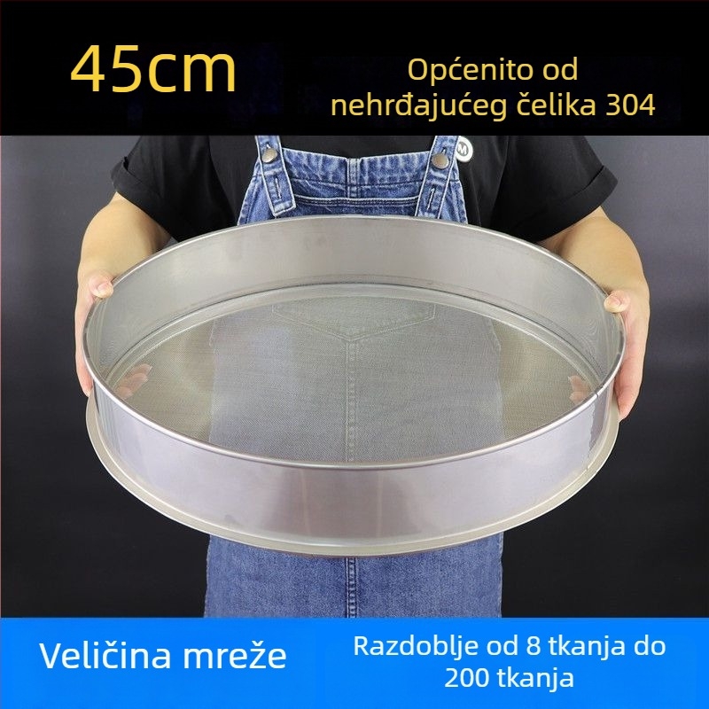 Sitko za brašno od 304 nehrđajućeg čelika s finom mrežom – za brašno, rižu, sezam i sojino mlijeko