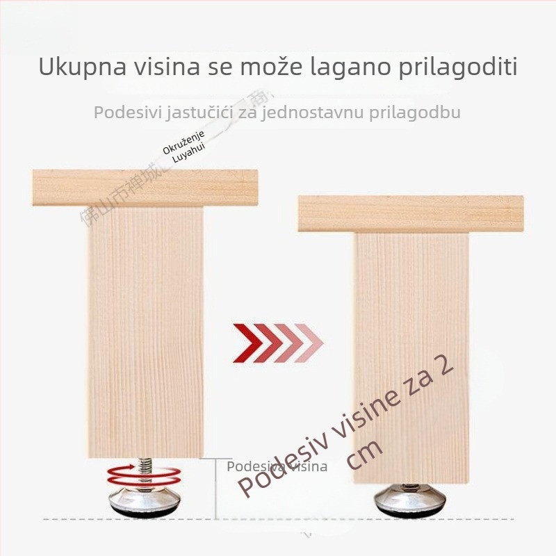 Drvene ojačane potporne noge za krevet, podesiva visina, visoka nosivost, potpora donje grede kreveta, model 18, stil Novi kineski stil, šifra Hnwth54a