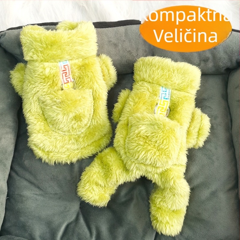 Poliesterska odjeća za kućne ljubimce za jesen/zimu, pliš, topla, casual stil, Beggar cat