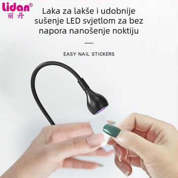 Stolna lampa za nokte s podesivim kutem, 3W visokoučinkovita UV lampa za sušenje gel lakova, s klipom