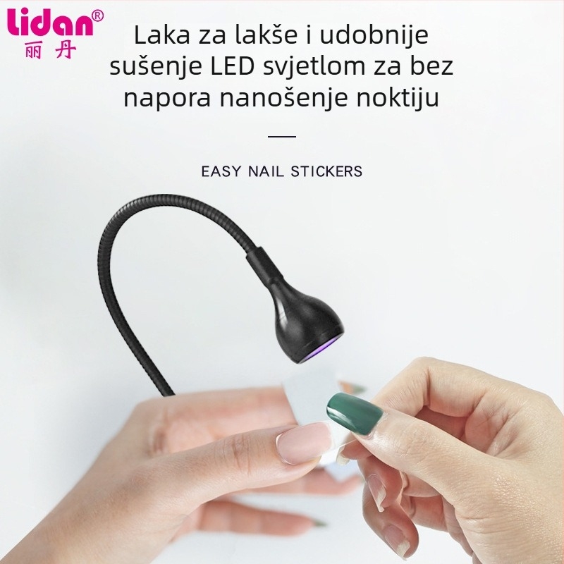 Stolna lampa za nokte s podesivim kutem, 3W visokoučinkovita UV lampa za sušenje gel lakova, s klipom