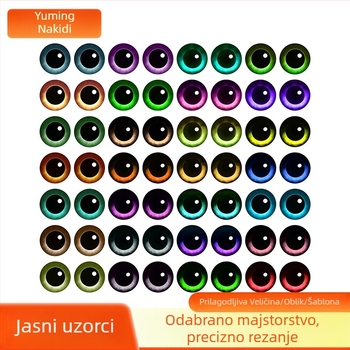 Okrugli stakleni oči za DIY nakit - materijal: staklo; postupak obrade: tiskanje; brend: Yu Ming; stil: crtani