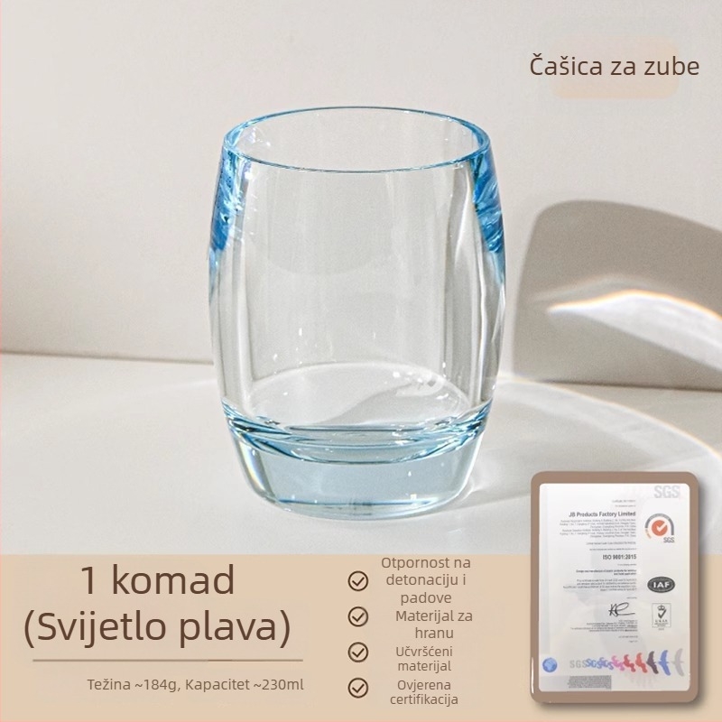 Čaša za čišćenje zubi, prozirna akrilna, debela, otporna na padanje, za parove (Materijal: Plastika; Specifikacije: PC za kontakt s hranom; Tisak loga: Da; Prilagođavanje: Da)